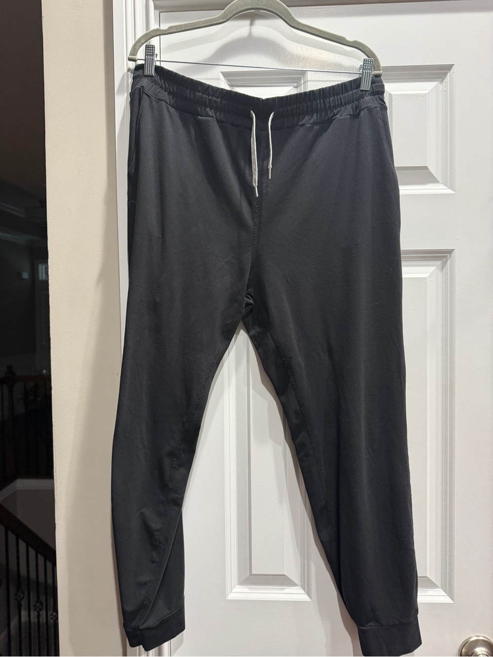 Vuori Black Joggers with White Drawstring